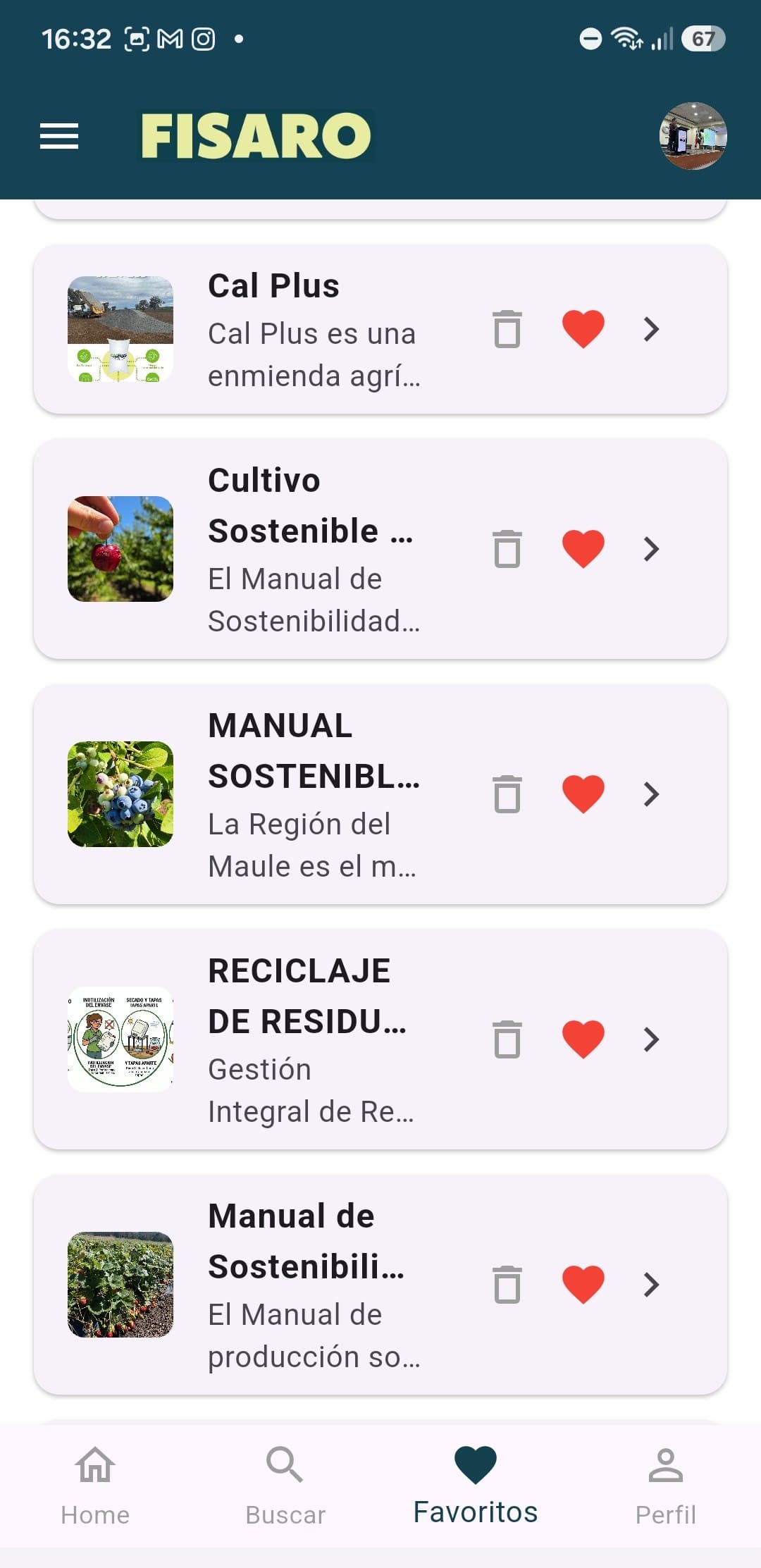 Favoritos de Fisaro con manuales de sostenibilidad, reciclaje de residuos y Cal Plus